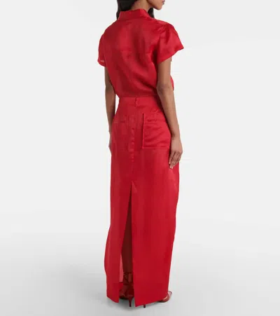 Khaite Lucian Maxi Skirt In Red