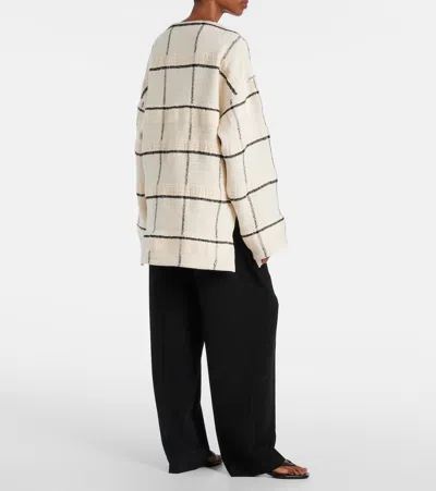 格纹棉质与亚麻混纺帆布罩裙