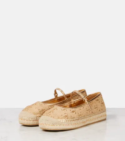 Jimmy Choo 20 Metallic Leather-trimmed Logo-embroidered Straw Platform Espadrilles In Gold