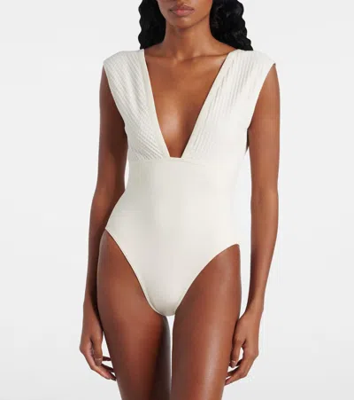 Eres Deep-v Glamorous Swimsuit In White