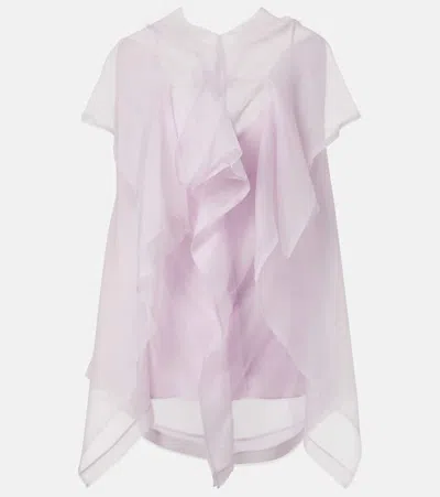 Khaite Santana Ruffled Silk Organza Top In Pink