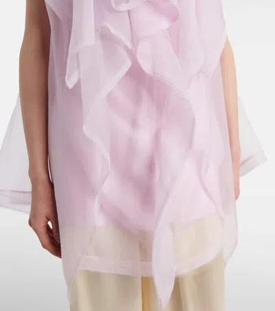 Khaite Santana Ruffled Silk Organza Top In Pink