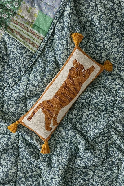 Jungalow By Justina Blakeney Tiger Hook Throw Pillow In Orange At Urban Outfitters In Brown