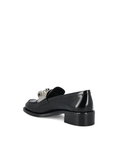 Prada Brushed Leather Loafers In Black