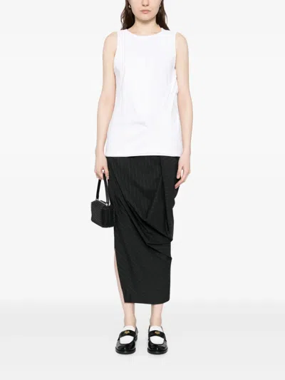 Moohong Drapiertes Cutting Top In Weiss