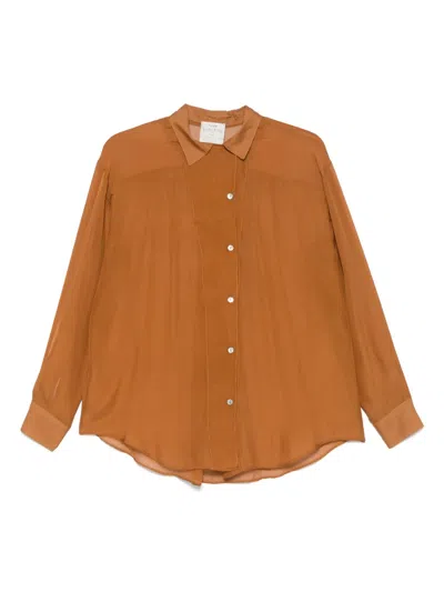 Forte Forte Forte_forte Chic Chiffon Silk Shirt In Braun