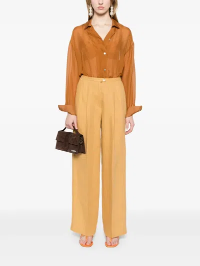 Forte Forte Forte_forte Chic Chiffon Silk Shirt In Braun