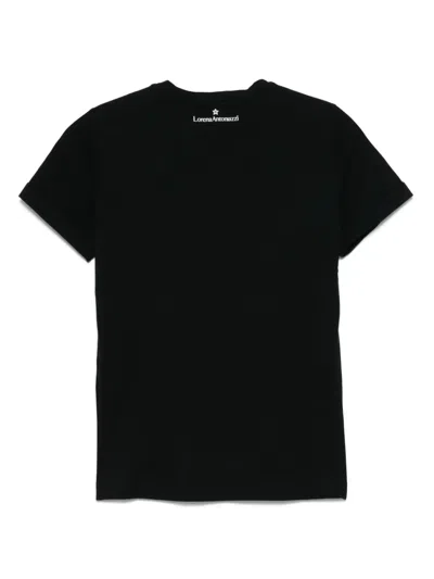 Lorena Antoniazzi Star-appliqué T-shirt In Schwarz