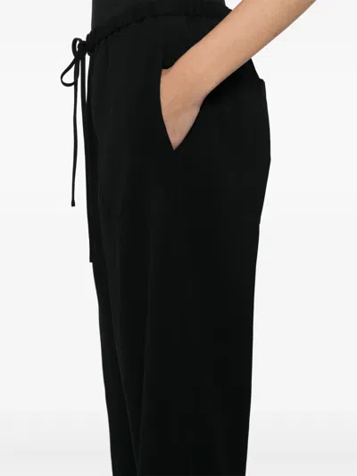 条纹抽绳腰边长裤