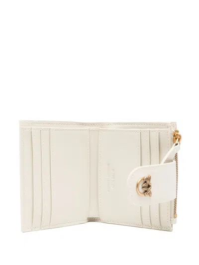 Pinko Logo Plaque Bi-fold Wallet In Weiss