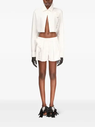 晶饰缀饰短款衬衫