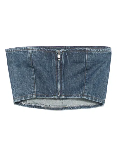 Rotate Birger Christensen Rotate Birgerchristensen Denim Top With Buttons In Blau