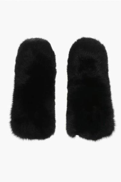 Dsquared2 Eco-fur Mittens With Drawstring