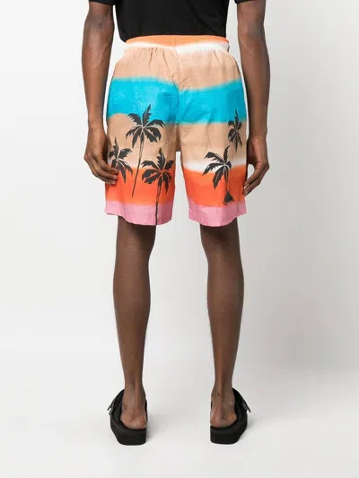 Barrow Palm-tree Print Bermuda Shorts In Nude