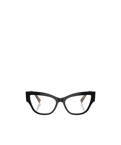 Dolce & Gabbana Cat Eye-frame Logo-lettering Glasses In 501 Black