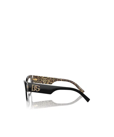 Dolce & Gabbana Cat Eye-frame Logo-lettering Glasses In 501 Black