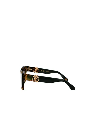 Roberto Cavalli Brown Acetate Sunglasses In Black