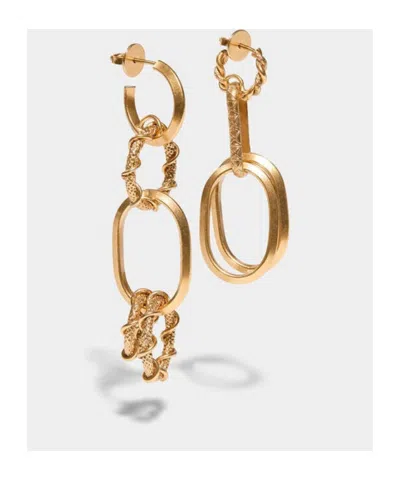 Dsquared2 Ring Chain Earrings In Yellow