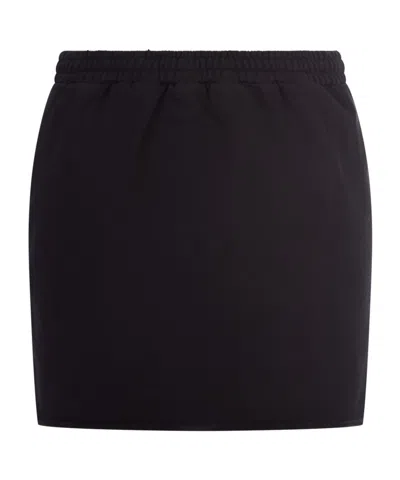 Barrow Black Mini Skirt With Drawstring In Black