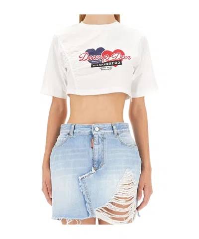 Dsquared2 Dsquared Women Cropped Fit T-shirt In White