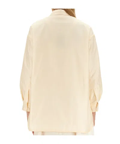 Aspesi Oversize Lightweight Collared Button-down Shirt In Ivory