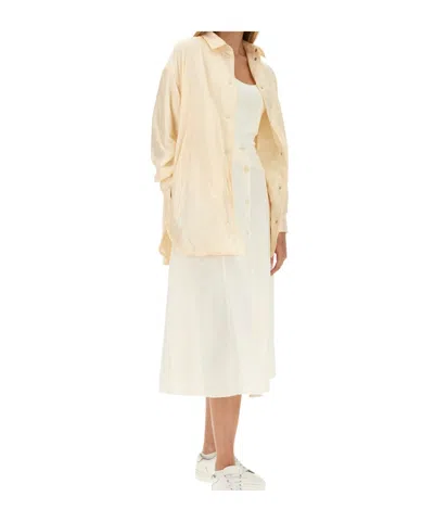 Aspesi Oversize Lightweight Collared Button-down Shirt In Ivory