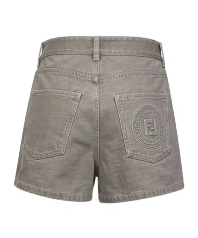 Fendi Toffee Cotton Clothing Shorts In Gray