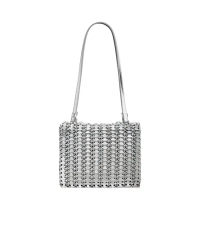 Rabanne Structured Shoulder Bag In Silver/blue