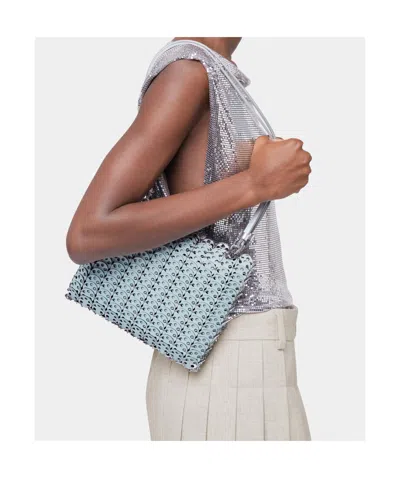 Rabanne Structured Shoulder Bag In Silver/blue