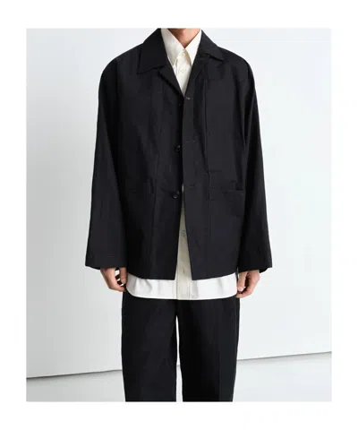 Lemaire 'collared Front Pockets Workwear Jacket' In Black