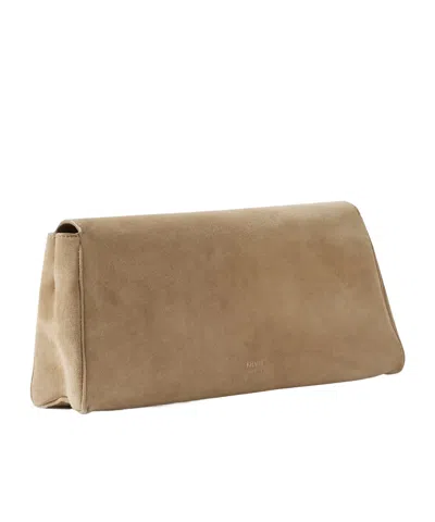 Khaite Audrey Velvet Clutch Bag In Beige