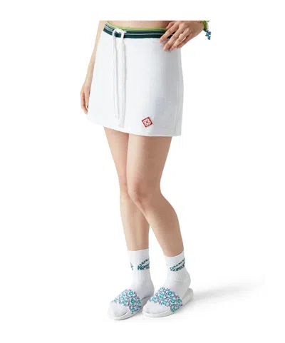 Casablanca Mini Skirt In White With Coulisse