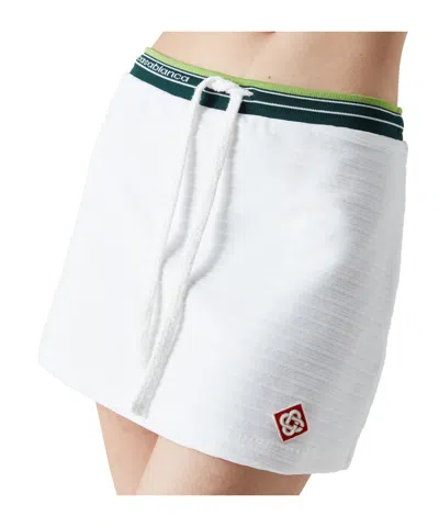 Casablanca Mini Skirt In White With Coulisse