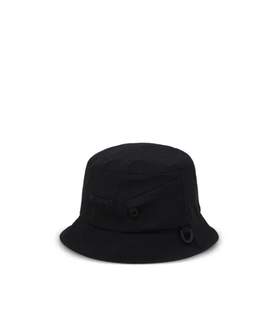 Jacquemus Flat Hat In Black