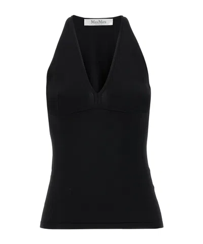 Max Mara '1234 Armida' V-neck Top In Black