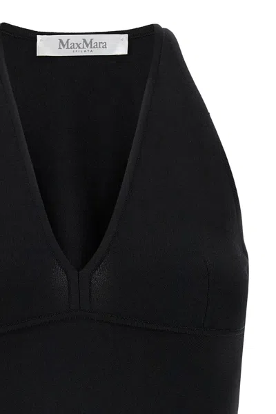 Max Mara '1234 Armida' V-neck Top In Black