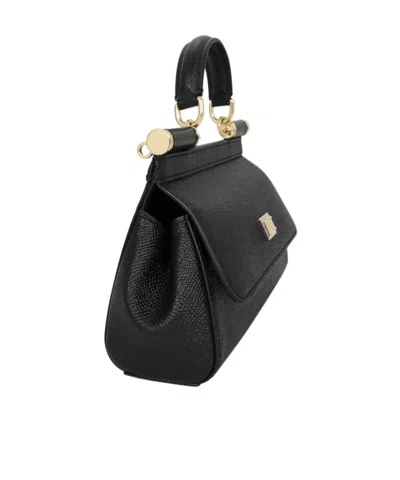Dolce & Gabbana Women Sicily Small Leather Handbag In Black