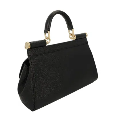 Dolce & Gabbana Women Sicily Small Leather Handbag In Black