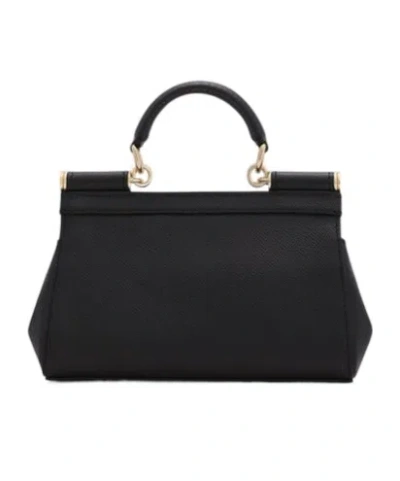 Dolce & Gabbana Women Sicily Small Leather Handbag In Black