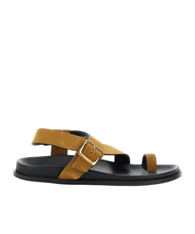 Alohas Siren Suede Leather Sandals In Brown