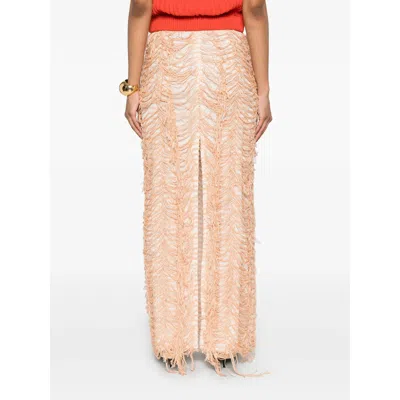 Séfr Lara Midi Skirt In Orange
