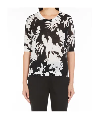 Max Mara Crew Neck Knitted Short Sleeves In Black