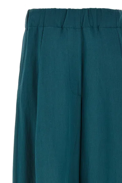 Dries Van Noten Trousers Wide Leg Elastic Waistband In Blue