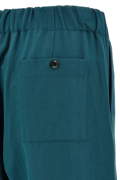 Dries Van Noten Trousers Wide Leg Elastic Waistband In Blue