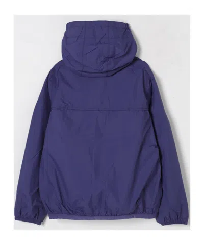 K-way Long Sleeve Hooded Jacket In Blue