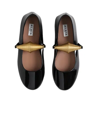 Alaïa Alaia Women Ballet Flats In Black And Gold