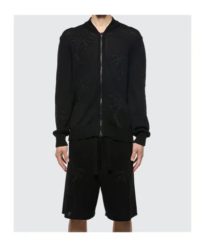 Laneus Palm Tree-embroidered Jacket In Black