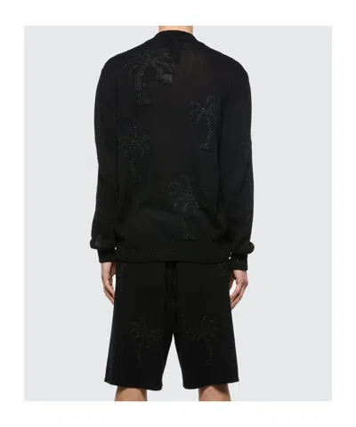 Laneus Palm Tree-embroidered Jacket In Black