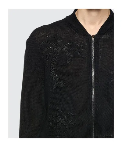 Laneus Palm Tree-embroidered Jacket In Black