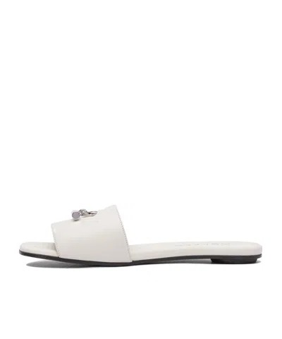 Alexander Mcqueen Leather And Rubber Sandals With Metallic Accent In Neutral